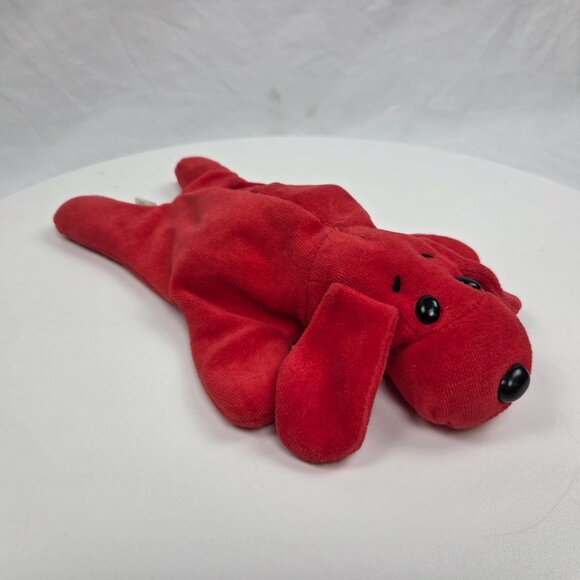 Red Laying Dog Bean Bag Filled 10" - Picture 5 of 7